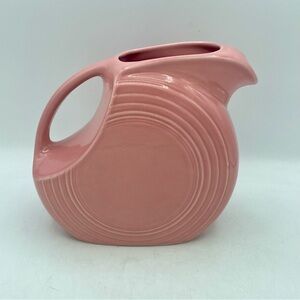 FIESTA Ware Large Disc PITCHER 67 oz Rose Pink Color 1951-59 Made in USA HLC